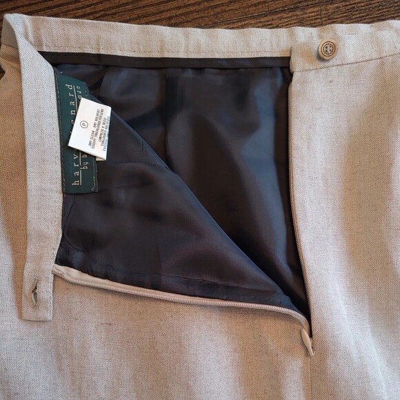 Harve Benard Beige Fringe Linen Blend Lined Straight Pencil Skirt Womens 10 - Picture 7 of 11